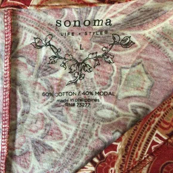 Sonoma Long Sleeve V-Neck Top - Size Large - Picture 5 of 9